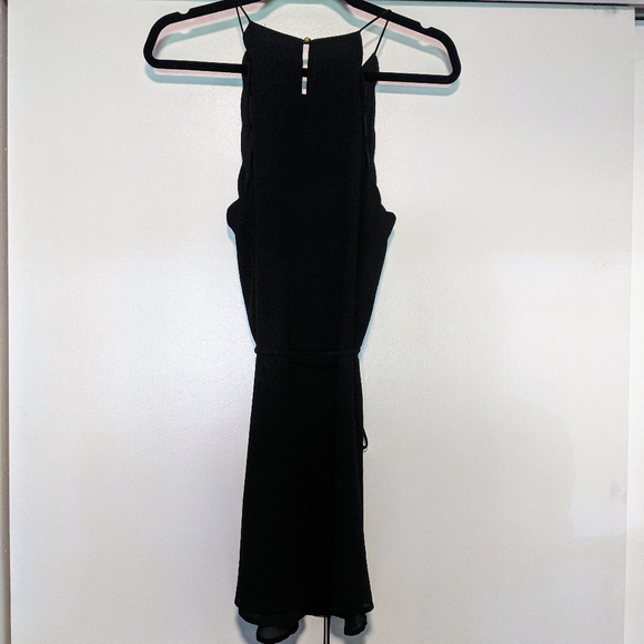 4/$16 ❇️ Naked Zebra Black Tie Waist Scalloped Mini Dress - Picture 6 of 7